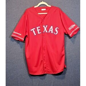 Match Up Texas Fielder 84 Baseball Jersey Mens XL Red Snapple Brookshires Promo